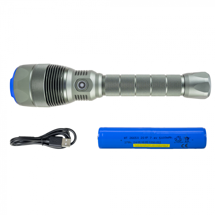 Lanterna PNI Adventure F810 cu LED 138 W, 3 niveluri iluminare plus Turbo, 12000 lumeni, zoom, pana la 250 m, acumulator 5000 mAh, IPX7, functie Power BanK [8]