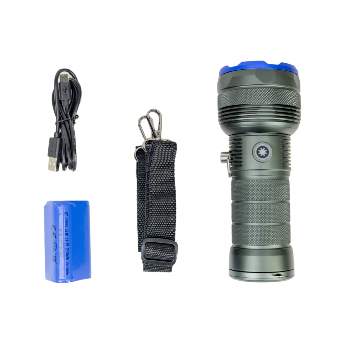 Lanterna PNI Adventure F820 200 W, 3 niveluri iluminare plus Turbo, 20000 lumeni, pana la 350 m, acumulator 2600 mAh, IPX7, functie Power BanK [3]