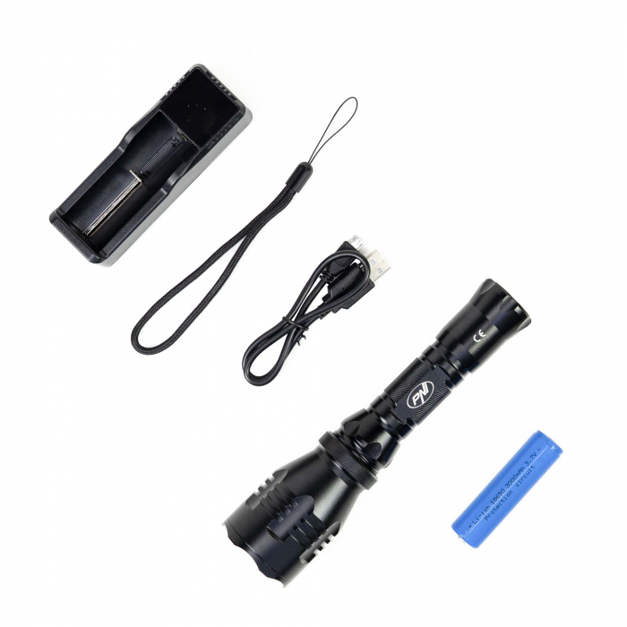 Lanterna PNI Adventure FBW48 cu LED, 750lm, aluminiu, acumulator 3000 mAh, distanta 450 metri, negru [3]