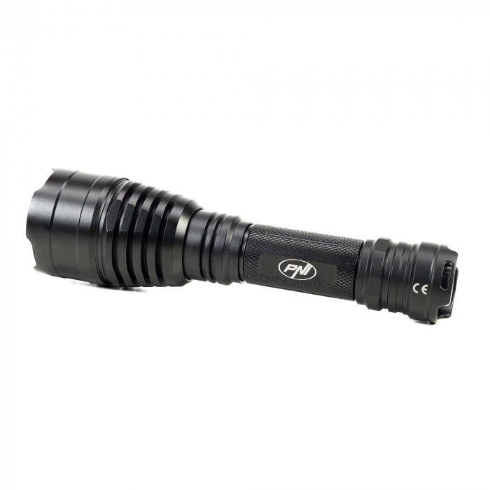 Lanterna PNI Adventure FBW58 cu LED, lumina alba, distanta 650 m, 1000lm, acumulator 18650 3000mAh si incarcator inclus, negru [4]
