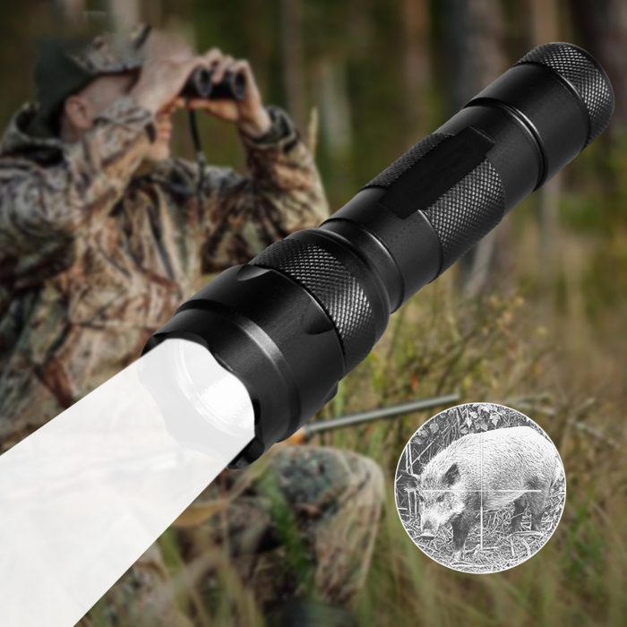 Lanterna PNI Adventure FDW48 cu LED, aluminiu, acumulator 3000 mAh, cu incarcator acumulator inclus, negru [1]