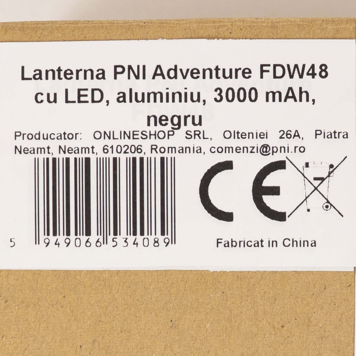 Lanterna PNI Adventure FDW48 cu LED, aluminiu, acumulator 3000 mAh, cu incarcator acumulator inclus, negru [11]