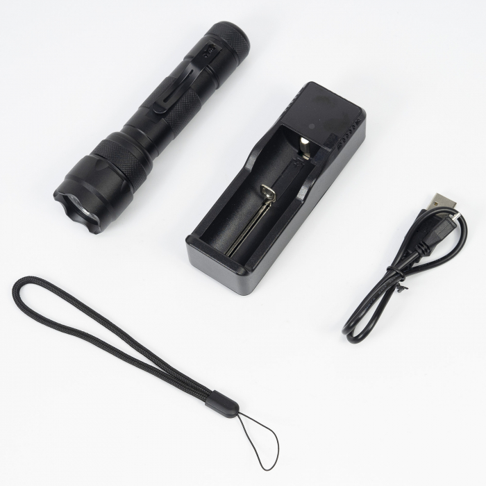 Lanterna PNI Adventure FDW48 cu LED, aluminiu, acumulator 3000 mAh, cu incarcator acumulator inclus, negru [3]