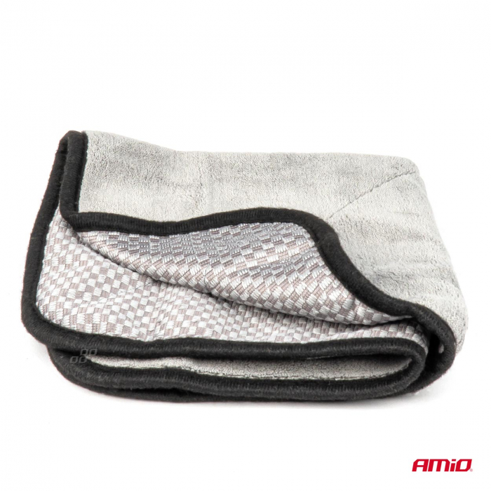 Laveta din microfibra 2 in 1 pentru lustruire si stralucire a automobilului, 40x40 cm [3]