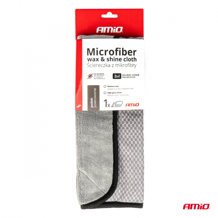 Laveta din microfibra 2 in 1 pentru lustruire si stralucire a automobilului, 40x40 cm [5]