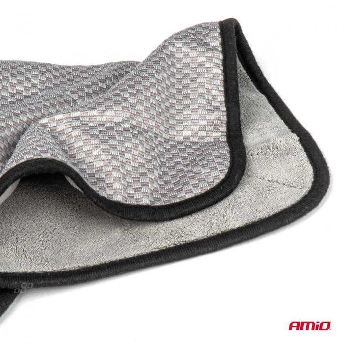 Laveta din microfibra 2 in 1 pentru lustruire si stralucire a automobilului, 40x40 cm [4]