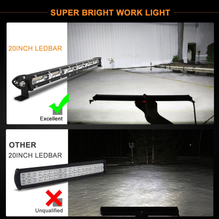LED Bar cu LED-uri 54 LED Ultra subțire Lampă cu halogen 12V 24V Auto ATV Jeep 4x4 Camion offroad etc [5]