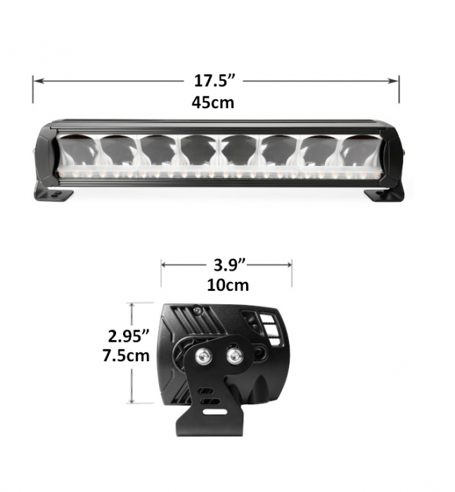 LED Bar Girofar, lumină albă puternică și lumină portocalie de avertizare, calitate înaltă, DRL, 80W, 5500lm, 45cm, 12-24V [22]