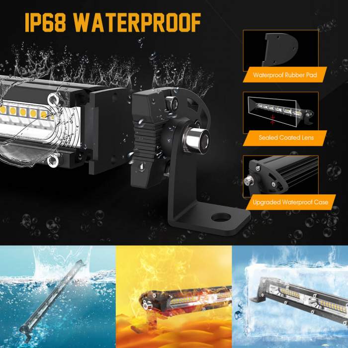 Led bar ultra subțire 12V 24V 33.2 cm 108W potrivită pentru ATV-uri, jeep-uri 4x4 offroad camioane și altele [5]