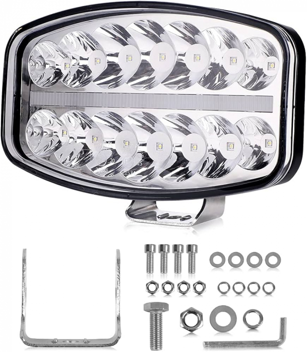Proiector LED Halogen 10 inch cu DRL alb/portocaliu 12-24V, 80W, 4000 lm, Certificat E9 [2]