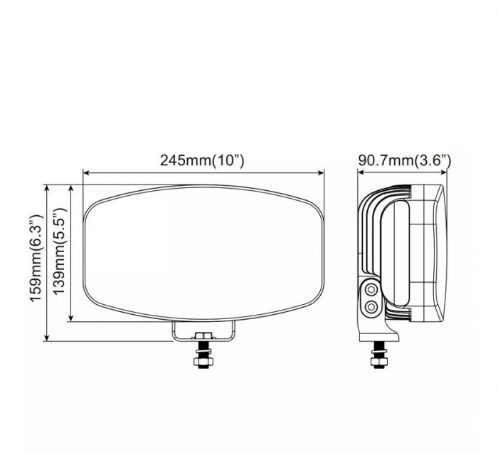 Proiector LED Halogen 10 inch cu DRL alb/portocaliu 12-24V, 80W, 4000 lm, Certificat E9 [14]