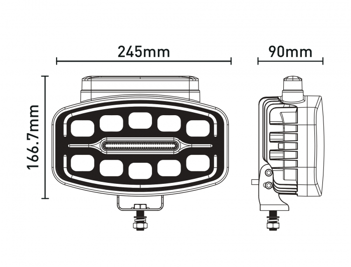 Proiector LED Halogen cu 3 functii - DRL alb/portocaliu si lumina de avertizare cu 4 moduri, rezistent la apa, 12-24V, 1400LM, IP67, IP69, ECE-R10 [2]