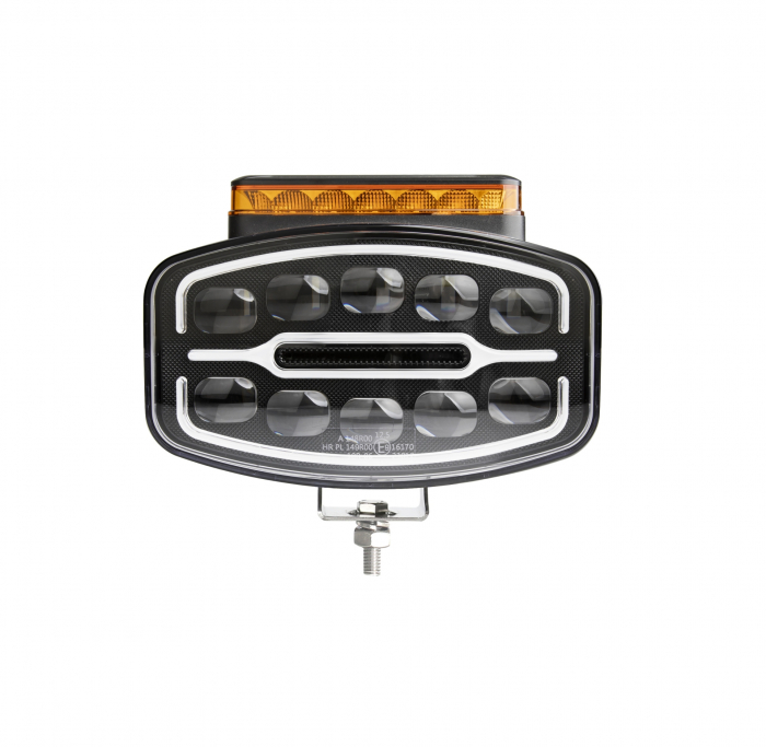 Proiector LED Halogen cu 3 functii - DRL alb/portocaliu si lumina de avertizare cu 4 moduri, rezistent la apa, 12-24V, 1400LM, IP67, IP69, ECE-R10 [4]