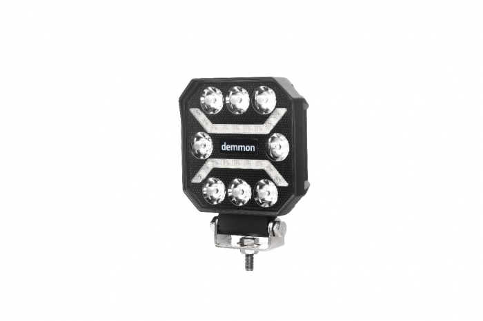 Led lampa cu halogen pentru camioane tractor, roll bar, ATV, jeep, utilaje agricole etc. alb si galben portocaliu, 10 x 110 x 37 mm E-mark E9, 27W 12-24V [4]
