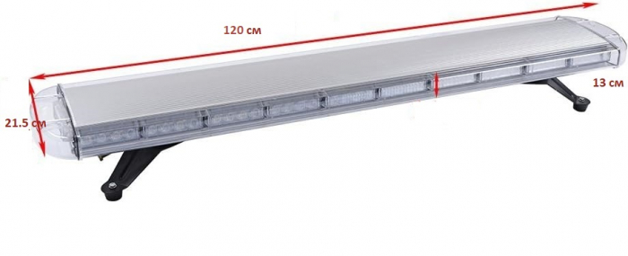 Girofar Led  de semnalizare de urgenta, 15 moduri de functionare, lumina galbena portocalie E-Mark E9, 120 сm, 12-24V [10]