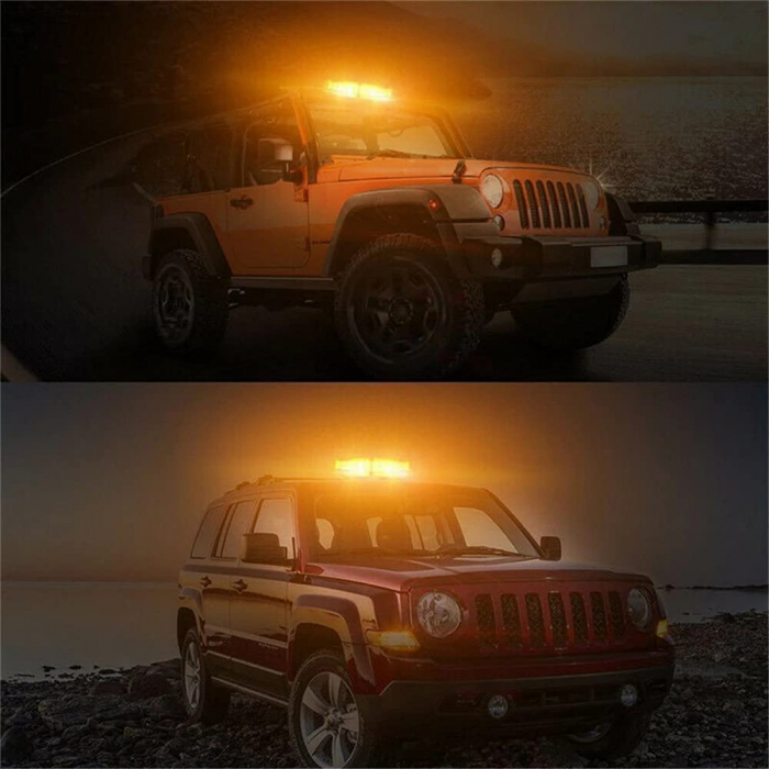 Girofar cu magnet, 15 moduri de lumină Alb, pentru asistență rutieră, platformă de zăpadă și altele 12-24V [15]