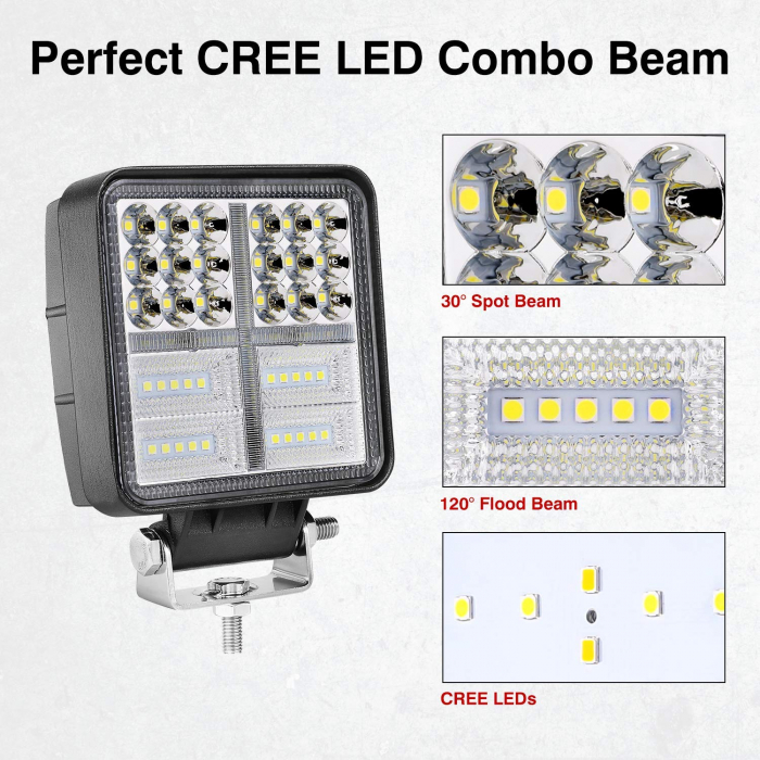 Proiector LED Lumina Ceata Iluminat 162W 12V / 24V Flood Beam Exterior Jeep Cabina [14]
