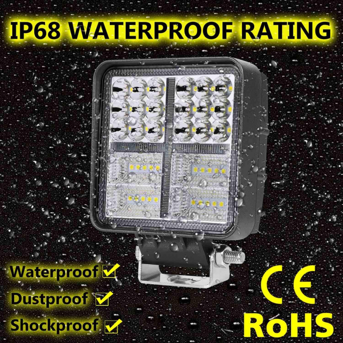 Proiector LED Lumina Ceata Iluminat 162W 12V / 24V Flood Beam Exterior Jeep Cabina [11]