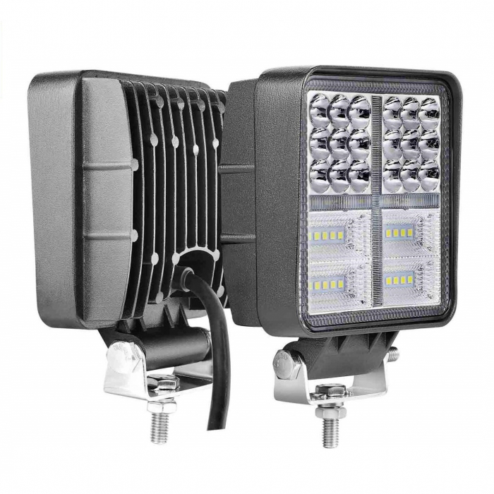 Proiector LED Lumina Ceata Iluminat 162W 12V / 24V Flood Beam Exterior Jeep Cabina [2]