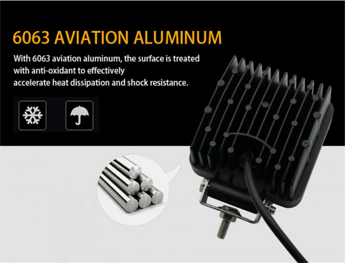 Proiector LED Lumina Ceata Iluminat Alb / Galben 126W 12V / 24V Flood Beam Exterior Jeep Cabina [15]