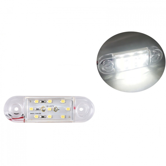 LED Lampa Laterala Alba Gabarit 12V 9 SMD Resistenta La Apa [2]