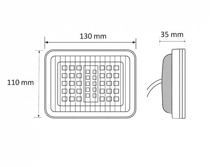 LAMPA LED  Lumina de Spate – Gabarit cu 70 de LED-uri 12-24V, Alb [2]