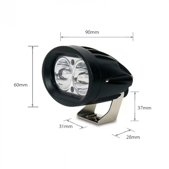 Led Proiector Far de lucru 10W 750 LM, 12-24V, albastru [3]