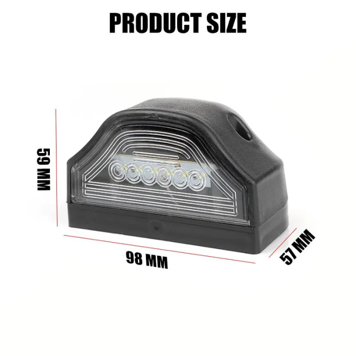 Lampa numar inmatriculare cu LED 12V pentru remorca, autobuz, rulota, platforma, negru [2]