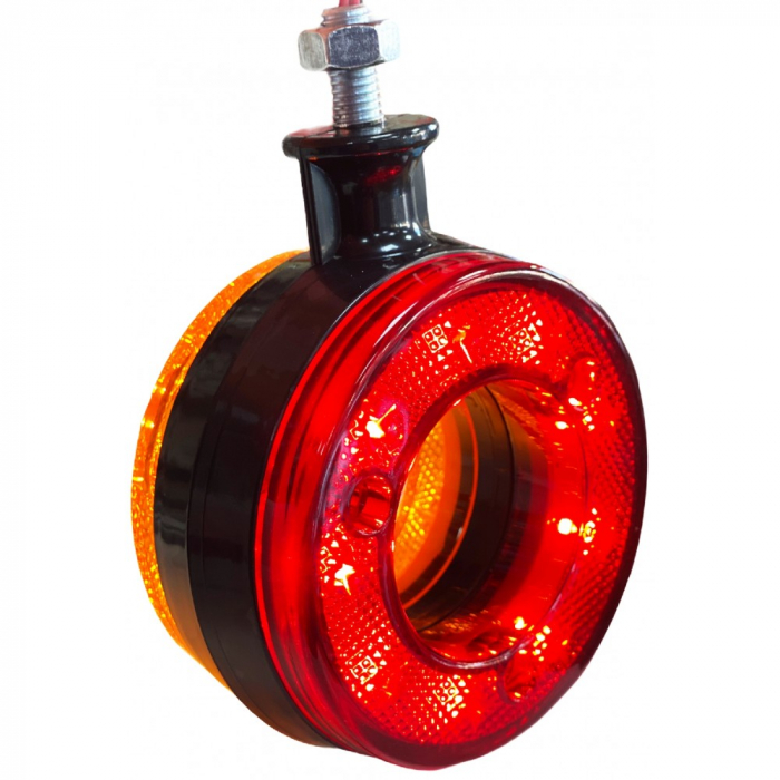 Lumină laterală cu LED-uri, marker pentru oglindă, roșu-portocaliu, 12-24V, pentru mașini, autobuze, camioane, remorci, caravane, rulote, ATV-uri și altele [4]