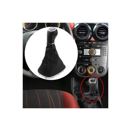 Maner si manson schimbator auto imitatie piele compatibil Opel Corsa D 2006-2014 cu 2 adaptoare pentru 5 si 6 viteze [4]