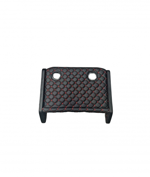 Masa de bord cu 2 suporti pentru pahare ,piele ecologica culoare Negru cusatura Rosie compatibila Iveco 2007-2023 [3]