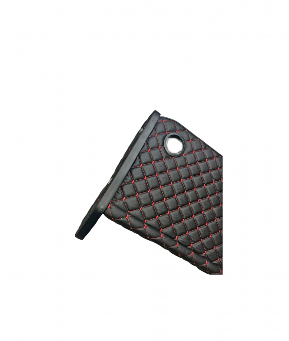 Masa de bord cu 2 suporti pentru pahare ,piele ecologica culoare Negru cusatura Rosie compatibila Iveco 2007-2023 [4]