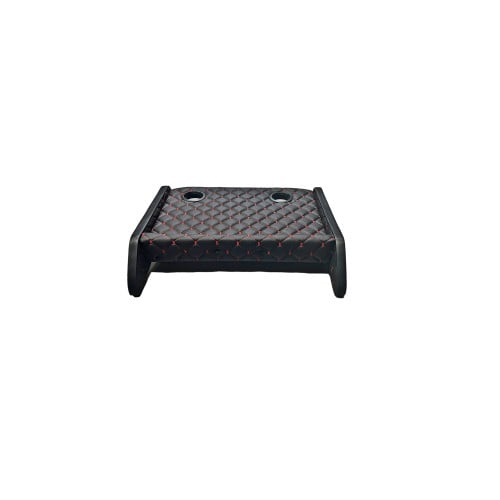 Masa de bord cu 2 suporti pentru pahare ,piele ecologica culoare Negru cusatura Rosie compatibila Renault Master  2020-2024 [2]