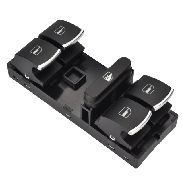 Modul Panou Butoane Geamuri Electrice - Flexzon - VW Golf, Passat, Jetta, Touran, Seat - 2004+ - crom / negru [3]