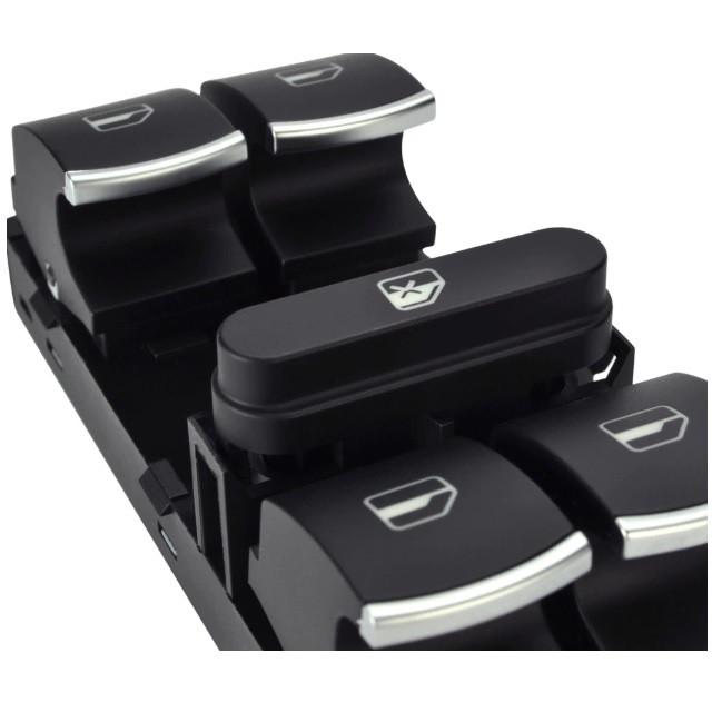 Modul Panou Butoane Geamuri Electrice - Flexzon - VW Golf, Passat, Jetta, Touran, Seat - 2004+ - crom / negru [4]
