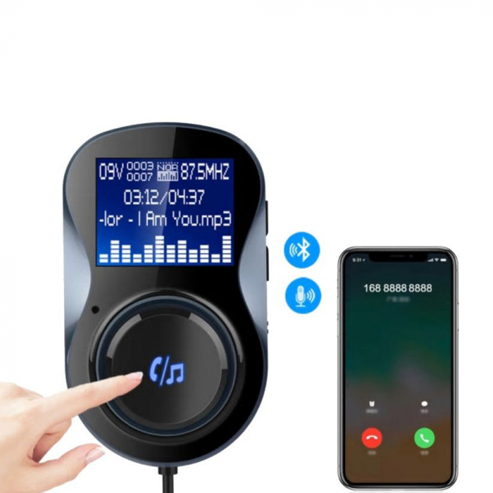 Modulator FM PNI Valentine F800 Bluetooth, MP3 player, transmitator FM, slot micro SD, dual USB, QC3.0 [5]