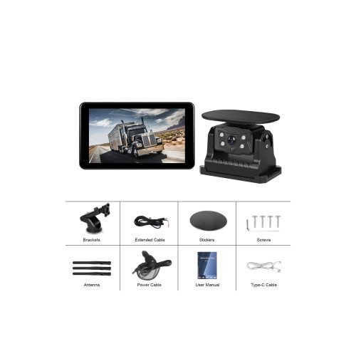 Monitor auto digital wireless 7 inch cu camera marsarier solara BSD ecran tactil camera magnetica DC12V-36V [4]