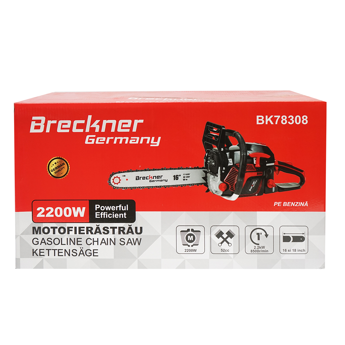 Motoferastrau Drujba 1 cilindru, 2.2Kw, 8500rpm. 52cc. cu lama 16/18 inch [2]
