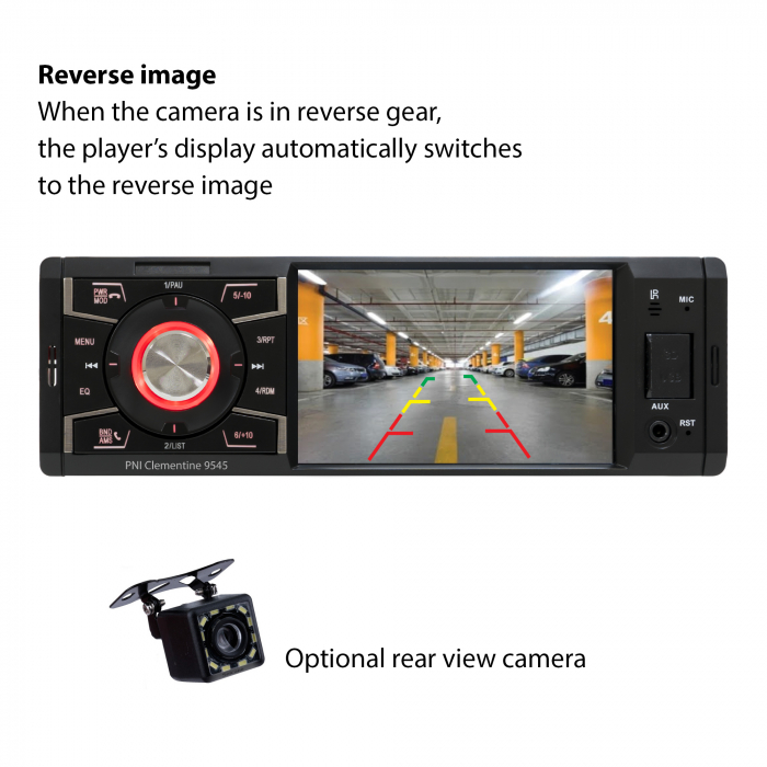 MP5 player auto PNI Clementine 9545 1DIN display 4 inch, 50Wx4, Bluetooth, radio FM, SD si USB, 2 RCA video IN/OUT [12]