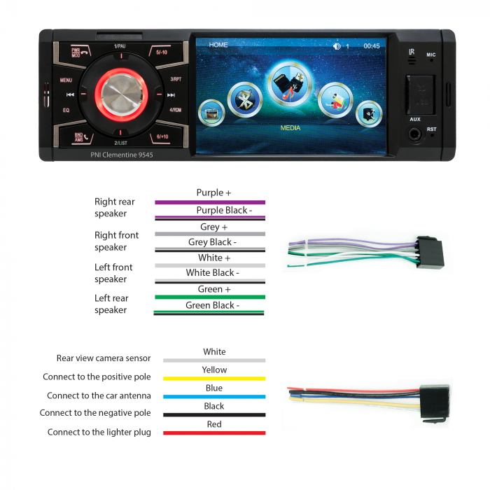 MP5 player auto PNI Clementine 9545 1DIN display 4 inch, 50Wx4, Bluetooth, radio FM, SD si USB, 2 RCA video IN/OUT [14]