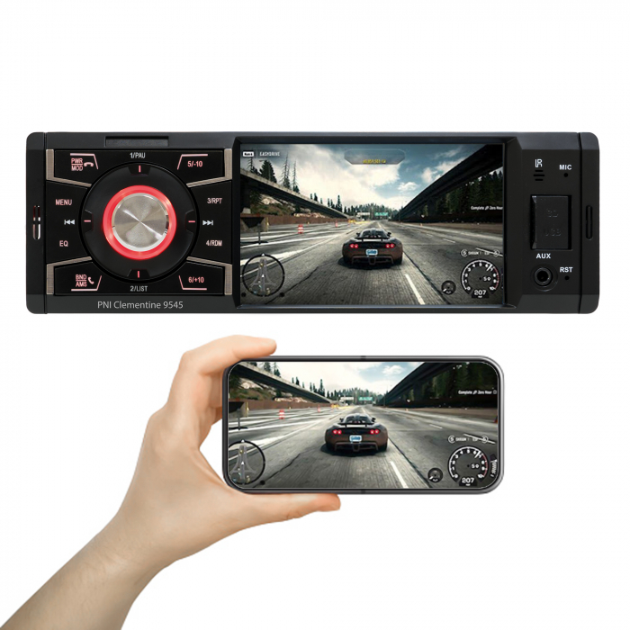 MP5 player auto PNI Clementine 9545 1DIN display 4 inch, 50Wx4, Bluetooth, radio FM, SD si USB, 2 RCA video IN/OUT [13]