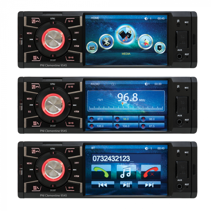 MP5 player auto PNI Clementine 9545 1DIN display 4 inch, 50Wx4, Bluetooth, radio FM, SD si USB, 2 RCA video IN/OUT [3]