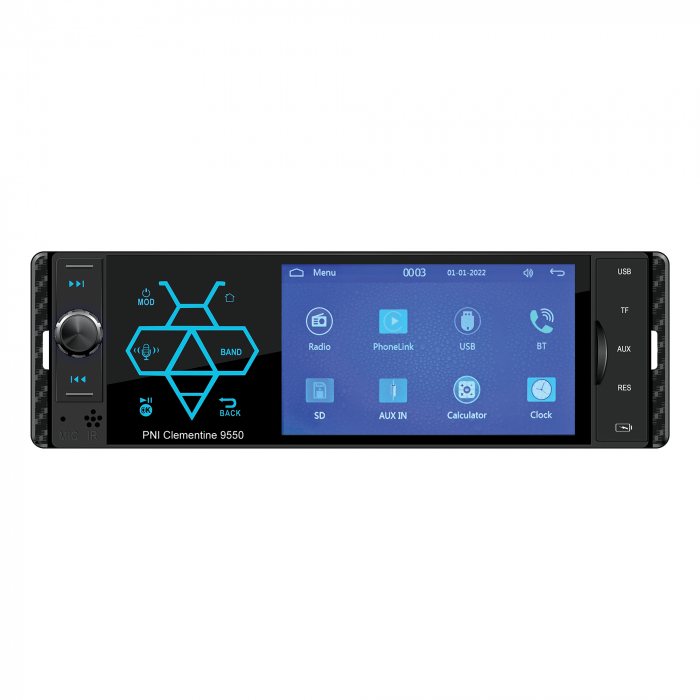 MP5 player auto PNI Clementine 9550 1DIN display 4 inch 50Wx4, Bluetooth, radio FM, Carplay, functie RDS [1]