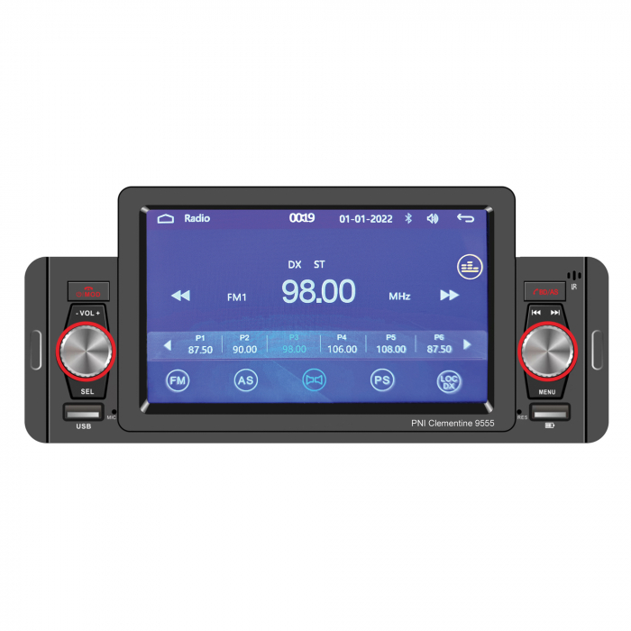 MP5 player auto PNI Clementine 9555 1DIN display 5 inch 4 x 50W, Bluetooth, radio FM, Carplay, functie RDS [1]