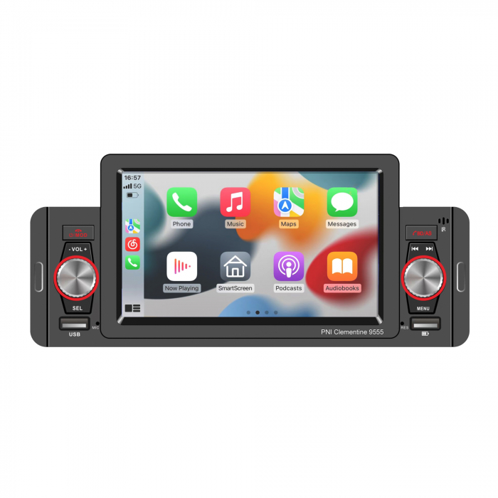 MP5 player auto PNI Clementine 9555 1DIN display 5 inch 4 x 50W, Bluetooth, radio FM, Carplay, functie RDS [9]