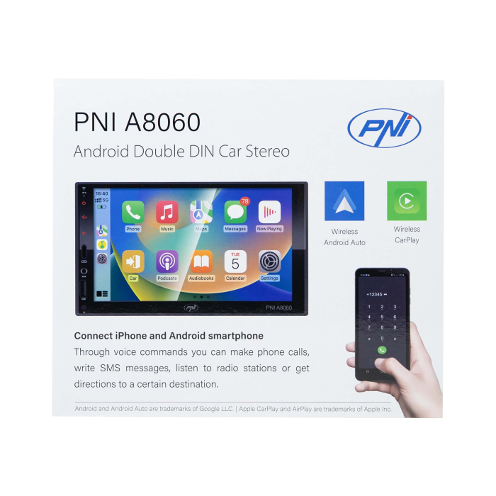 Multimedia player auto PNI A8060 cu Android 13, 4GB DDR3/ROM 64GB, ecran 7 inch, CarPlay, Android Auto, Bluetooth, Wi-Fi, Radio FM [2]