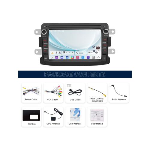 Navigatie Android compatibil Dacia ecran 7 inch 2GB+64GB CarPlay Android Auto GPS WIFI FM RDS [7]