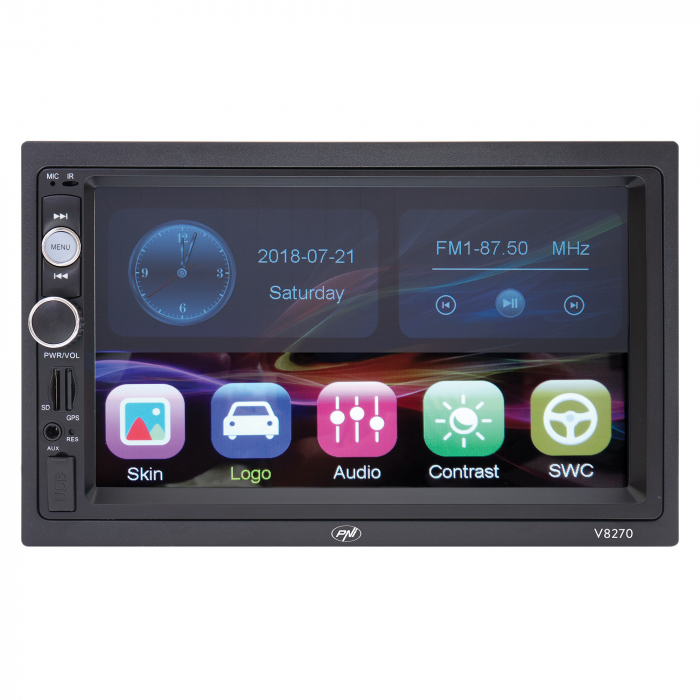 Navigatie multimedia 2 DIN cu GPS MP5, touch screen 7 inch, radio FM, Bluetooth, Mirror Link, AUX, USB, microSD [5]