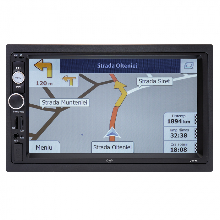 Navigatie multimedia 2 DIN cu GPS MP5, touch screen 7 inch, radio FM, Bluetooth, Mirror Link, AUX, USB, microSD [4]