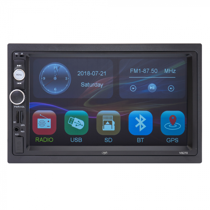 Navigatie multimedia 2 DIN cu GPS MP5, touch screen 7 inch, radio FM, Bluetooth, Mirror Link, AUX, USB, microSD [2]